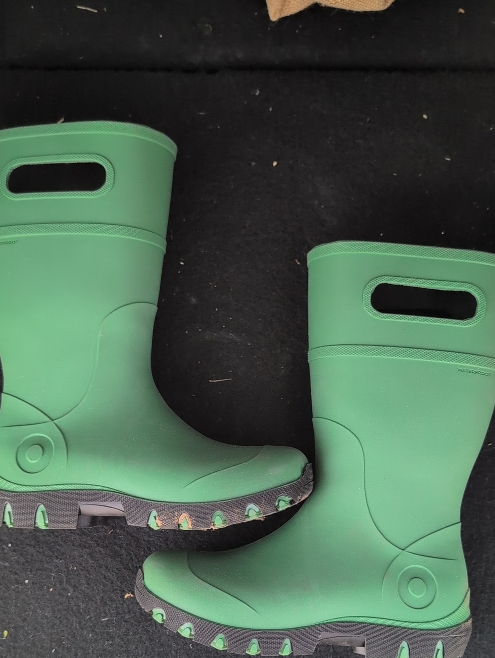 BOGS Essential Tall Kids Waterproof Green Rain Boots